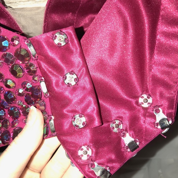 Sherri Hill Two Piece Ruby Red Prom Dress - Picture 8 of 9